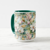 Pattern Elegant Magnolia Flowers マグカップ (正面左)