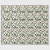 Pattern Elegant Magnolia Flowers ラッピングペーパー (フラット)