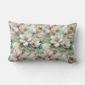 Pattern Elegant Magnolia Flowers ランバークッション (裏面)