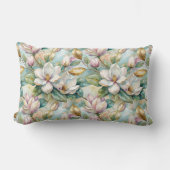 Pattern Elegant Magnolia Flowers ランバークッション (正面)