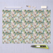 Pattern Elegant Magnolia Flowers 薄葉紙 (クラフト)
