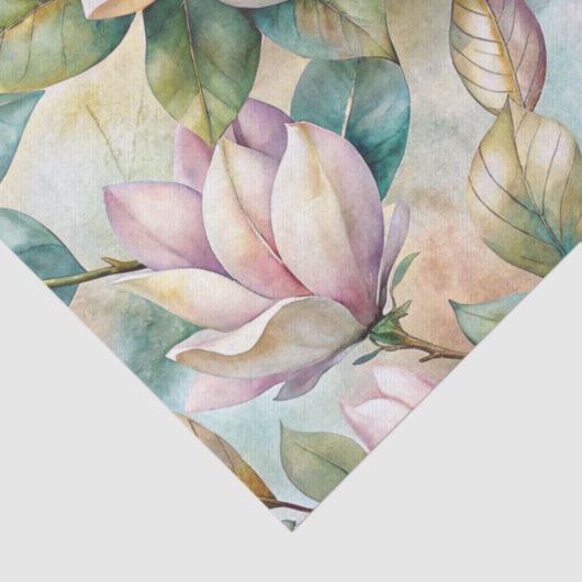 Pattern Elegant Magnolia Flowers 薄葉紙 (詳細)