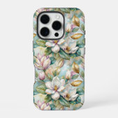 Pattern Elegant Magnolia Flowers iPhoneケース (裏面)