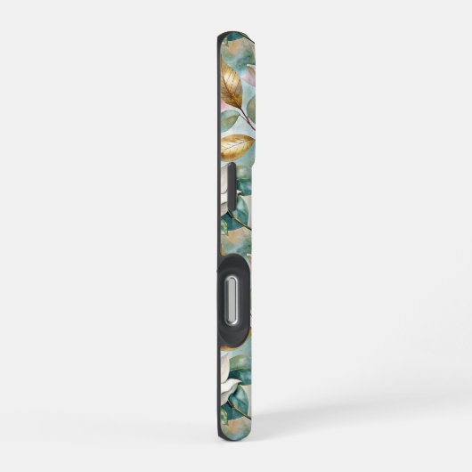 Pattern Elegant Magnolia Flowers iPhoneケース (右側面)
