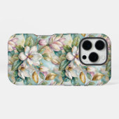 Pattern Elegant Magnolia Flowers iPhoneケース (裏面横)