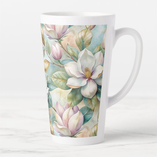 Pattern Elegant Magnolias カフェラテマグ (右)