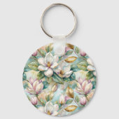 Pattern Elegant Magnolias キーホルダー (正面)