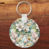 Pattern Elegant Magnolias キーホルダー (正面)