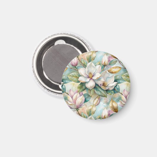 Pattern Elegant Magnolias マグネット (正面/裏面)