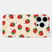 Pattern featuring strawberries and white flowers Case-Mate iPhoneケース (裏面 (横))