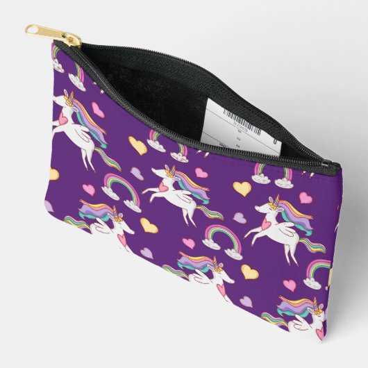 Pattern Funny Unicorn Magic Horse Cute    アクセサリーポーチ (見開き)