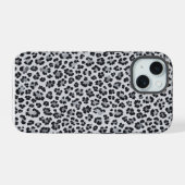 Pattern Gray Leopard Print iPhone 15ケース (裏面横)
