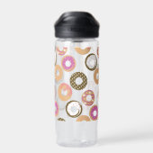 Pattern Heart Donuts Valentines Pink Water Bottle ウォーターボトル (背面)