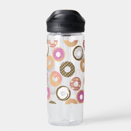 Pattern Heart Donuts Valentines Pink Water Bottle ウォーターボトル (背面)