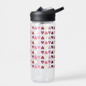 Pattern Heart Valentines Pink Water Bottle ウォーターボトル (左面)