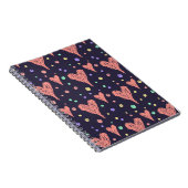 Pattern Hearts Colorful Girly Modern Cute    ノートブック (右側)