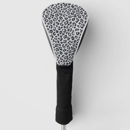 Pattern Leopard Print Gray ゴルフヘッドカバー (正面)