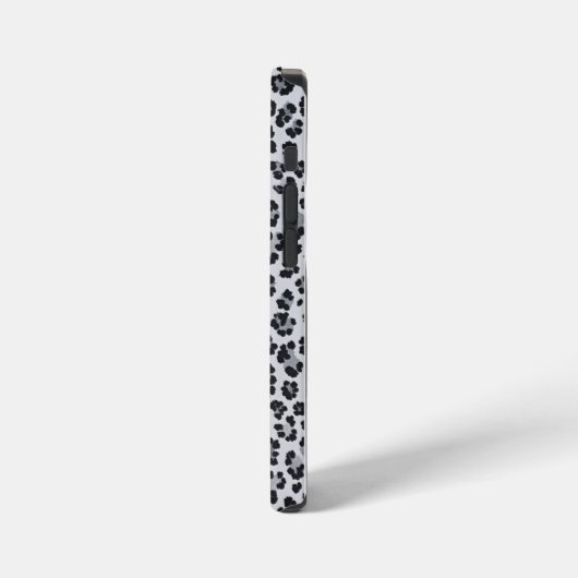 Pattern Leopard Print Gray iPhoneケース (左側面)