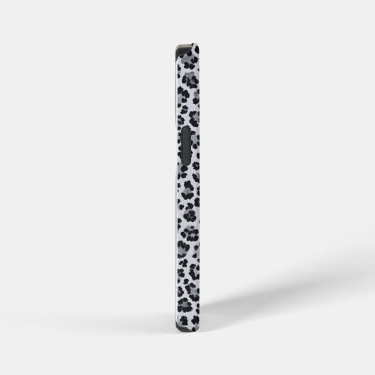 Pattern Leopard Print Gray iPhoneケース (右側面)