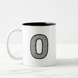 Pattern Letter O Ceramic Coffee Mug ツートーンマグカップ