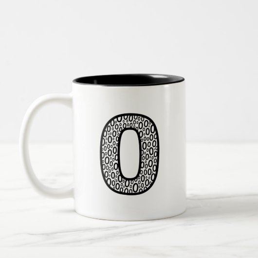 Pattern Letter O Ceramic Coffee Mug ツートーンマグカップ (左)