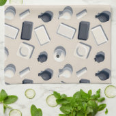 pattern of black and white cera キッチンタオル (折り畳み)