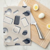 pattern of black and white cera キッチンタオル (四つ折り)