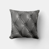 pattern of black genuine leather texture using as クッション (正面)