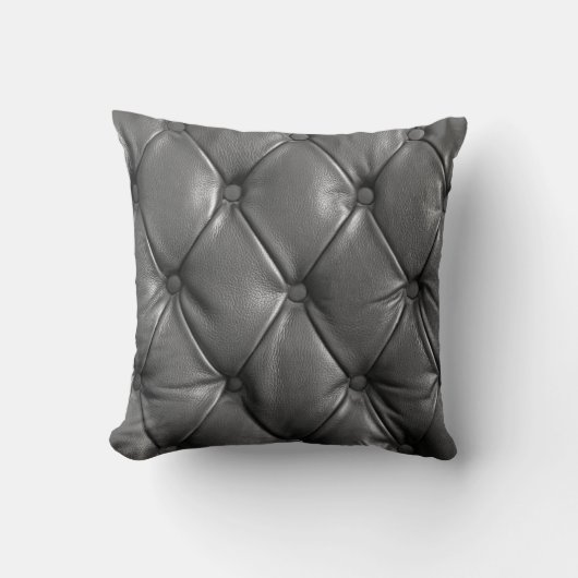 pattern of black genuine leather texture using as クッション (正面)