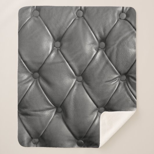 pattern of black genuine leather texture using as  シェルパブランケット (正面)