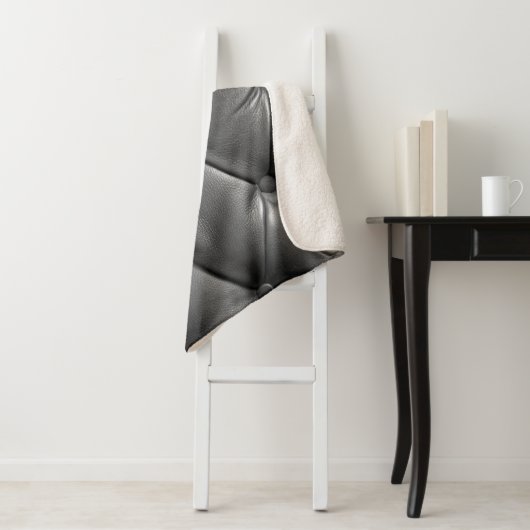 pattern of black genuine leather texture using as  シェルパブランケット (インサイチュ)