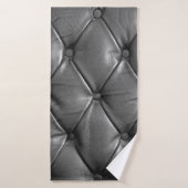 pattern of black genuine leather texture using as バスタオル (バスタオル)