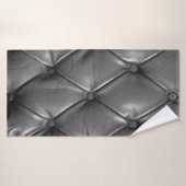 pattern of black genuine leather texture using as バスタオル (バスタオル)