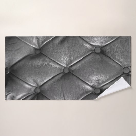 pattern of black genuine leather texture using as バスタオル (バスタオル)