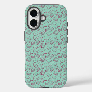 Pattern of Books in Dark Red iPhone 16ケース