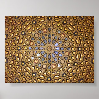 pattern of ceiling of Royal Acazar de Seville ポスター