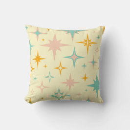 Pattern of colorful retro stars クッション