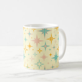 Pattern of colorful retro stars コーヒーマグカップ