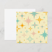 Pattern of colorful retro stars サンキューカード (正面/裏面)
