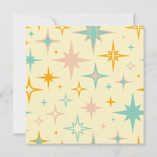 Pattern of colorful retro stars サンキューカード (正面)