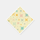 Pattern of colorful retro stars スタンダードカクテルナプキン (角)