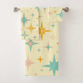 Pattern of colorful retro stars バスタオルセット
