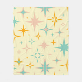 Pattern of colorful retro stars フリースブランケット