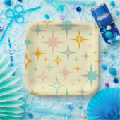 Pattern of colorful retro stars ペーパープレート (パーティー)