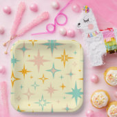 Pattern of colorful retro stars ペーパープレート (パーティー)