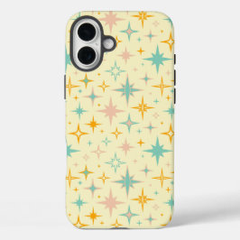 Pattern of colorful retro stars iPhone 16 plusケース