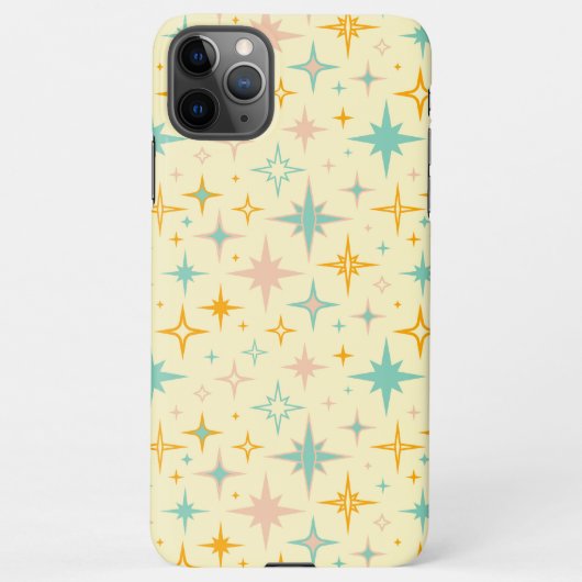 Pattern of colorful retro stars iPhoneケース (裏面)