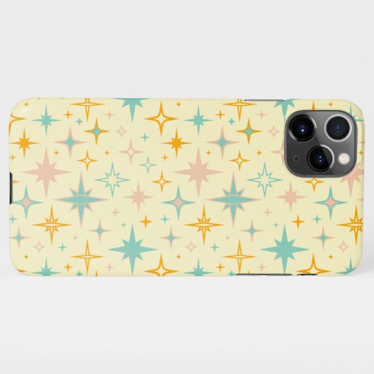 Pattern of colorful retro stars iPhoneケース (裏面横)