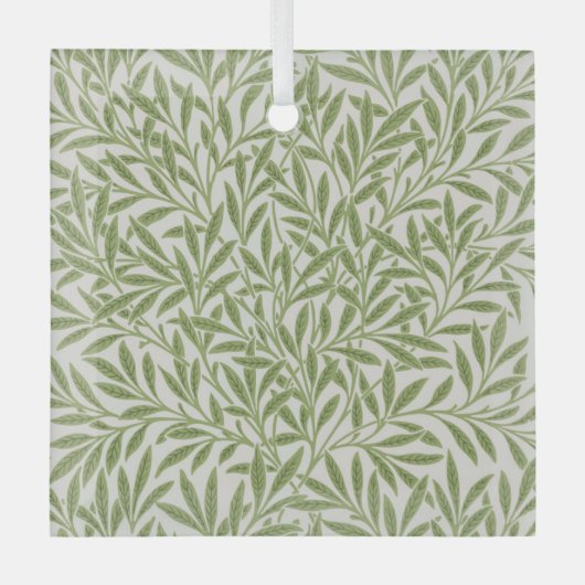 Pattern of green leafy branches  ガラスオーナメント (正面)