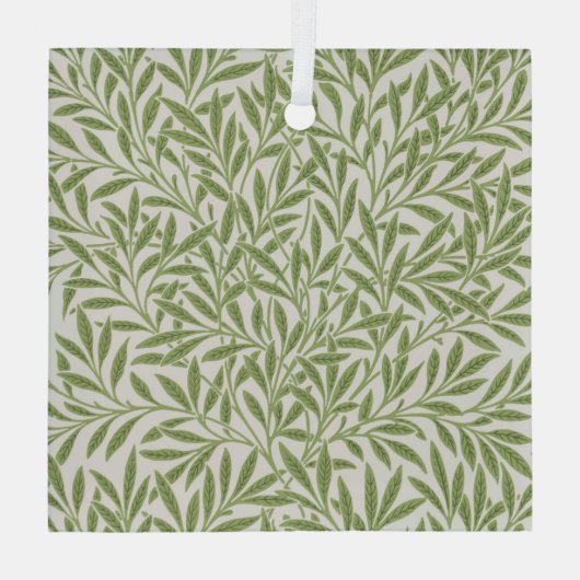 Pattern of green leafy branches  ガラスオーナメント (裏面)